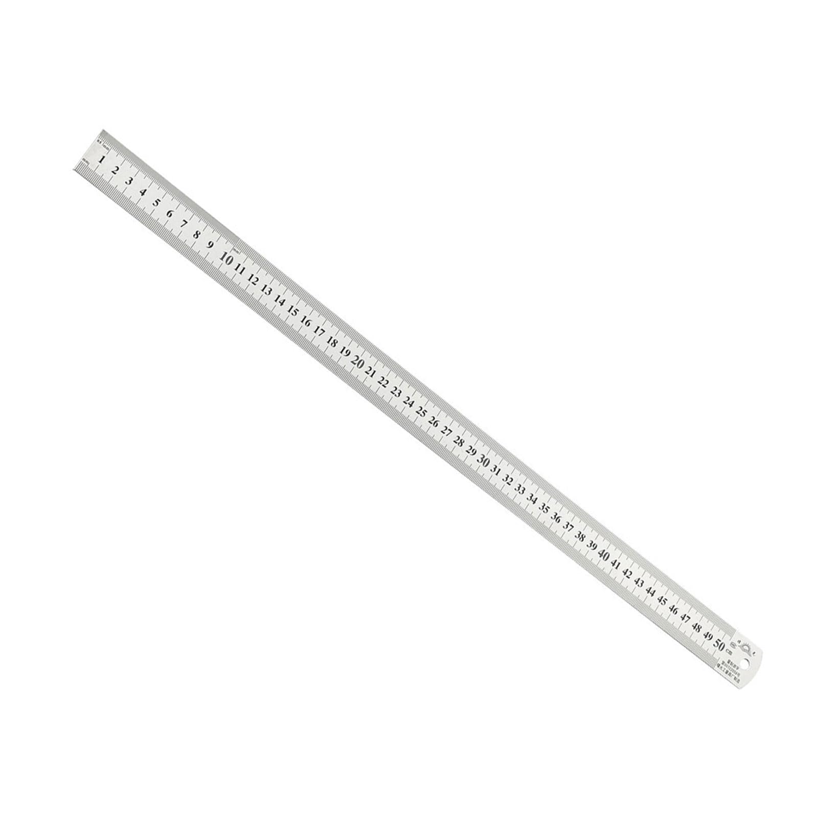 Kozelo Metal Straight Edge Ruler - [ 500mm 20 Inch Metric ] Stainless Steel Slide Centimeters Ruler for Precision Measuring Use, with Hang-up Hole