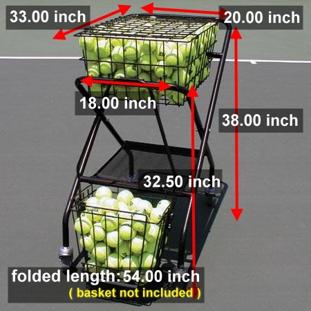 image for Oncourt Offcourt Tennis Ball Cart - 250 Ball Capacity/Full-Sized Trave