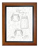 Mason Fruit Jar Patent Art Gunmetal Print in a Honey Glazed Wood Frame (24