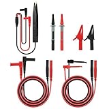 Meterk 9 in 1 Electronic Test Leads Kit, Digital Multimeter Leads with Alligator Clips, Test Extension, Test Probe, Plunger Mini-hooks Replaceable Test Meter