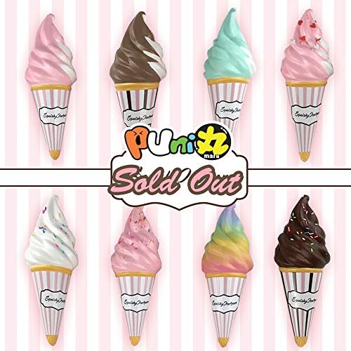 Puni Maru Rainbow Classic Ice cream Soft Serve Cone Squishy.