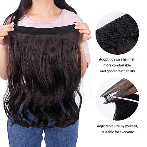 image for Invisiable Wire Hair Extension Flip Curly Synthetic Halo Secret Hairpi