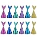 Joinor 12pcs Super Glitter Creative Handmade DIY Mermaid Tail Party Hats Coming with Ropes Blue