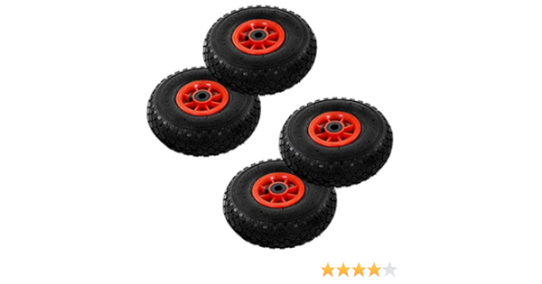 Festnight Ruedas de Carrito Rueda Rueda Carretillas 4 Unidades Goma 3.00-4 260 x 85 mm