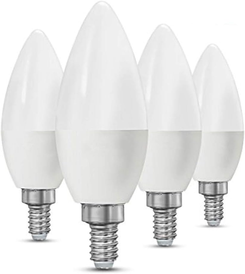 CTKcom LED Candelabra Light Bulbs E14 7W , Equivalent 60 Watt Light Bulbs ,Candelabra Led E14 Instermediate Base,430 Lumens LED Not Dimmable (White 6000K ) 4 Pack