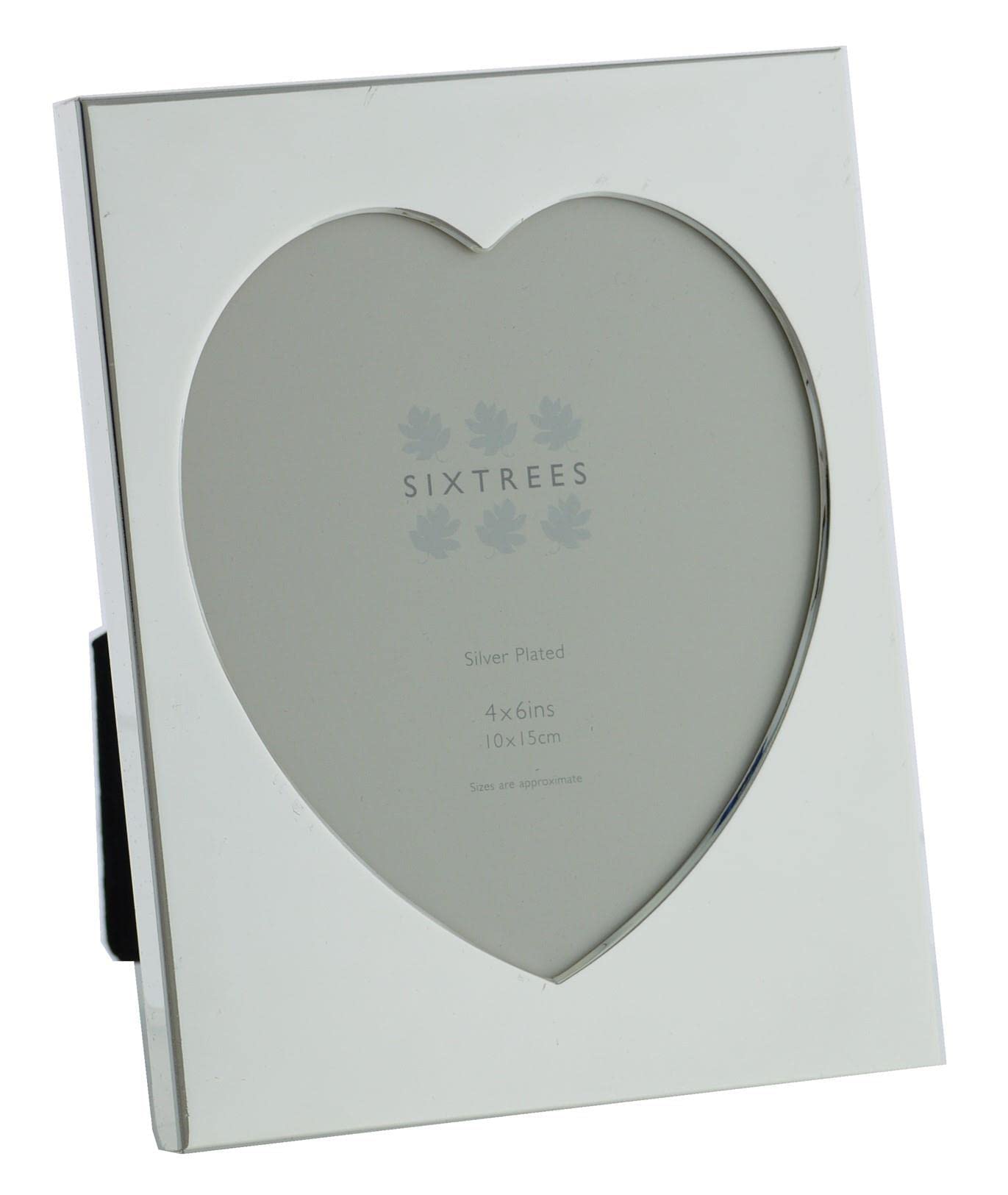 Sixtrees Romeo Heart Shaped silver plated photo frame for a 4 x 6 inch (102mm x 152mm) picture. — image 1