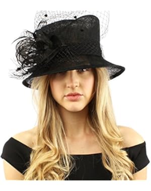 Elegant Victorian Netted Overlay Simamay Millinery Bucket Cloche Dress Hat