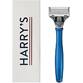 Harry's Razor for Men - Razor Handle and Blade Cartridge - Shaving Gift Set for Him - Indigo Blue