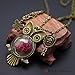 Beadthoven 10pcs Owl Pendant Vintage Tibetan Style Alloy Pendants Cabochon Bezel Fit Flat Round Tray in 25mm for jewelry Making Necklaces Accessories (Antique Bronze)