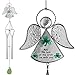 Irish Wind-Chimes - Glass Angel with Hand-painted Designs - Green Shamrocks and May the Luck of the Irish be with You Saying