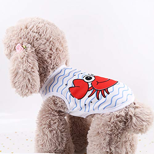 Wakeu Dog Clothes for Small Dogs Girl Chihuahua Boy Yorkies Summer Fall - Watermelon Crab Shirt Cat Puppy Vest Apparel Costume - Pet Clothing Schnauzer Female Male - Thumbnail 2