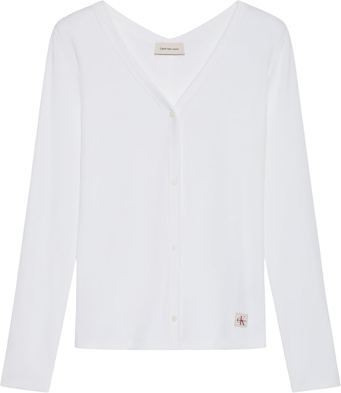 Ls Woven Label Baby Rib Button F LV047G207G Autres Hauts, Blanc (Blanc Vif), XL
