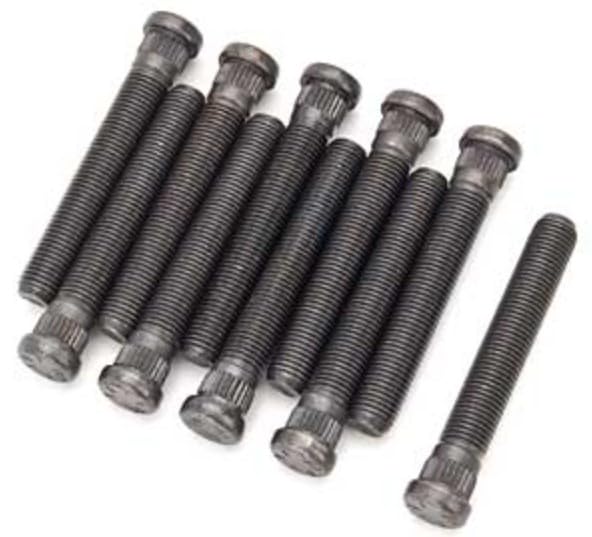 Photo 1 of Moser Engineering Wheel Stud, 7/16-20 in Thread, 2.875 in Long, 0.480 Knurl, Steel, Black Oxide, Set of 10
