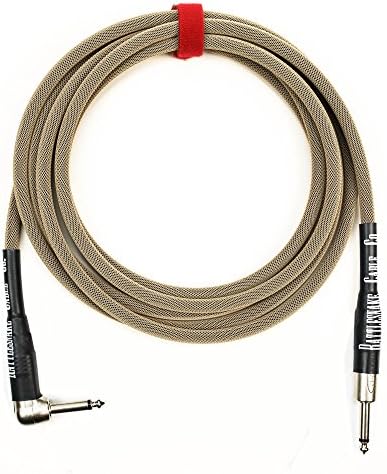 Rattlesnake Cable - 10 Foot Standard Dirty Tweed Instrument Cable Straight to Right Angle 1/4-Inch plugs