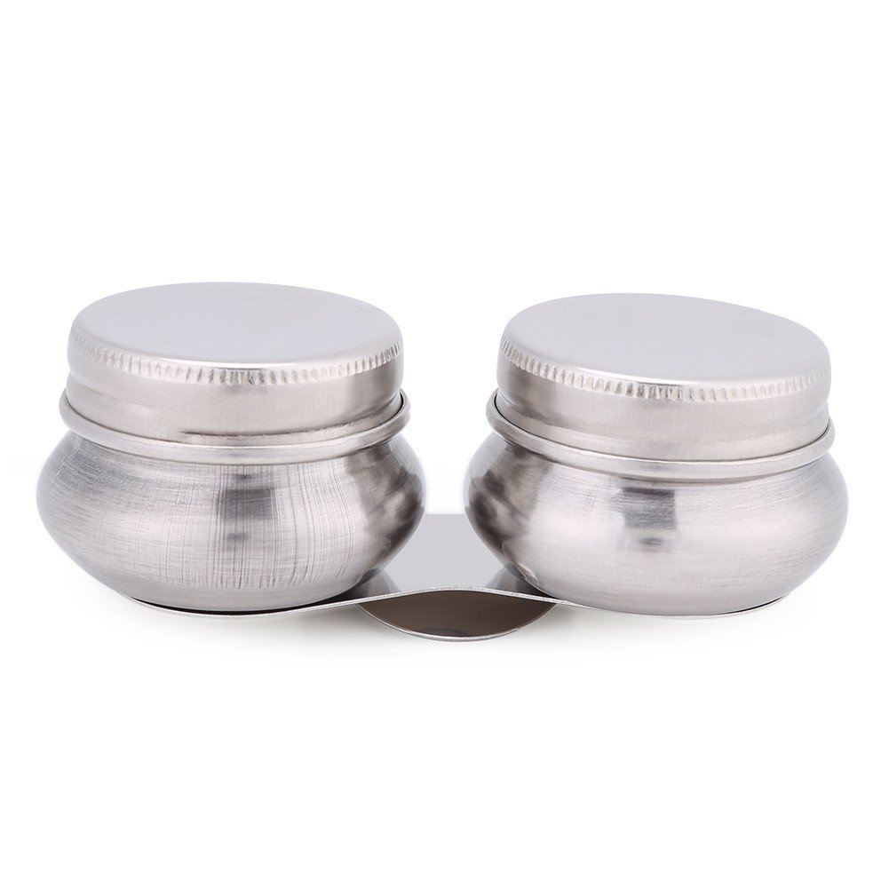 HEEPDD Palette Cups, Stainless Steel Double Large Mouth Palette Cups with Palette Clip for Oil Painting Megilp Megilp Turpentine Solvent Container with Lid
