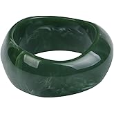 Kicomvi Acrylic Chunky Bangle Bracelets for Women Resin Geometric Cuff Wide Wristband Bracelet Thick Acetate Jewelry