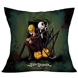 Gotd Halloween Pillows Cover Decorations Decor Halloween Throw Pillow Case Sofa Waist Throw Cushion Cover Home Decor Square 45 x 45cm 18 x 18inch (12)