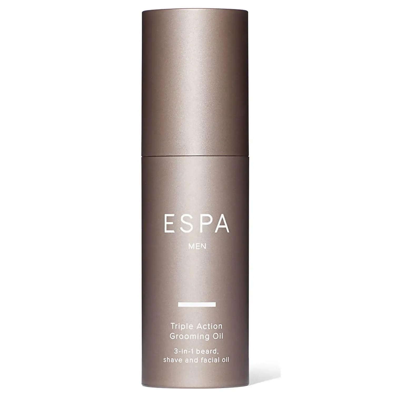 ESPA | Triple Action Grooming Oil | 30ml | 3-in-1 Shave, Beard, and Facial Oil | Nourishes Skin & Facial Hair | Suitable For All Skin Types | Omega 3 & 6 Oils, Vitamin A & E