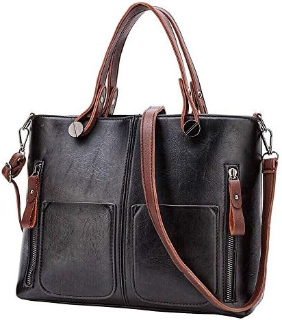 Women Top-Handle Handbags, Stylish Leather Bag, Fashion Shoulder Crossbody Bags Big Purse