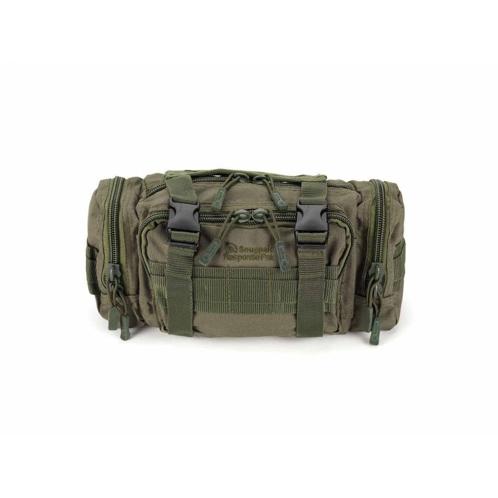 Snugpak ResponsePak WGTE Tactical Deployment Bag - 600D Nylon, Quick-Grab Carry Handle, Multi-Pocket Design, 46-inch Waist Strap, Zipped Front Pocket - Compatible with MOLLE Rucksacks - 400g - Olive