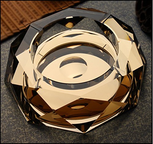 Xï¼†M Cigar ashtrays clear crystal ashtray for indoor outdoor big ash tray for hotel office tabletop decor-A 150mm(6xinch)