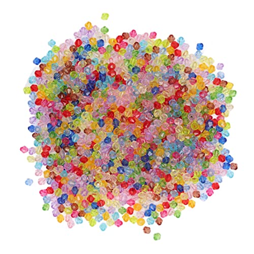Pssopp 2000pcs Faceted Beads,Faceted Shape Beads Assortments Supplies for DIY Jewelry Making Bracelets Anklets Earrings Key Rings Decorations