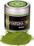 Organic Ceremonial Grade Matcha Premium, Green Tea Powder Tin (1st Japanese Harvest), 200 Years Tradition by Greenhouse Superfoods, Bonus 17% Extra (35g)