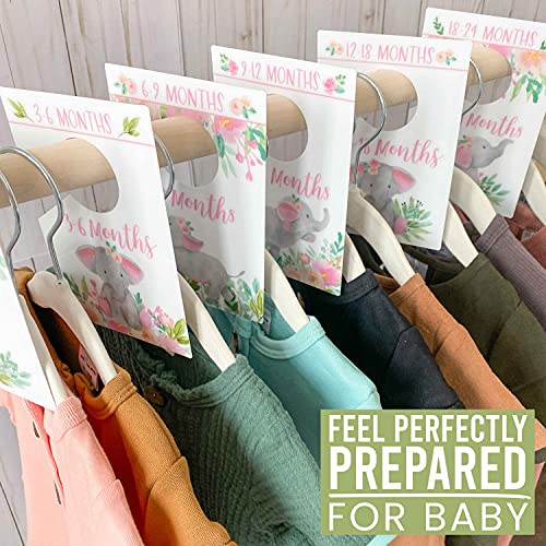 6 Baby Closet Size Dividers Baby Girl Elephant Baby Closet Dividers