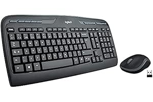 Logitech MK320 Wireless Desktop Keyboard and Mouse Combo — Entertainment Keyboard and Mouse, 2.4GHz Encrypted Wireless Connec
