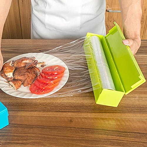 WXLAA Plastic Wrap Cutter Cling Wrap Dispenser Green