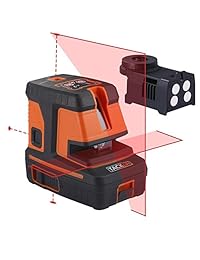 Tacklife SC L06   Nivel láser de alineación de 3 puntos con línea horizontal y vertical y cruzada, base magnética reforzada, bolsa de transporte suave, pilas incluidas