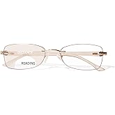 ZESAKER Rimless Bifocal Reading Glasses for Women Frameless Blue Light Blocking Bifocal Clear Top Readers With Tinted Edge