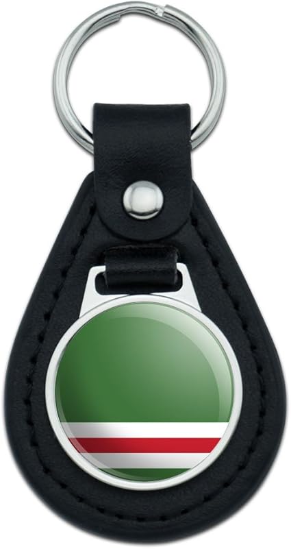 Graphique Et Plus Republique Tchetchene D Itchkerie Drapeau Cuir Noir Porte Cles Amazon Fr Fournitures De Bureau