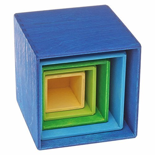 Grimm's Spiel und Holz Design - Small Stacking and Nesting Boxes, 5 Pieces - Thumbnail 3