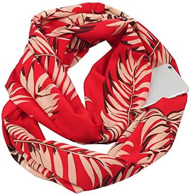 Sales Clearance!Women Scarves with Zipper Pocket,BANAA Print Winter Scarf Convertible Infinity Scarf Pocket Loop Scarf