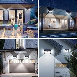4-Pack Solar Wall Lights Outdoor with 3 Modes
