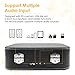 Record Player, Voksun Portable Bluetooth Turntable with Built-in Stereo Speakers, 3-Speed Belt-Drive Suitcase LP Vinyl Player, Supports Vinyl to MP3 Recording, AUX USB RCA Headphone Jack, Blackthumb 4