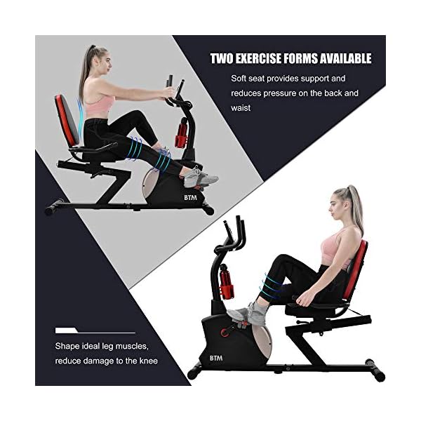 Indoor Recumbent Exercise Bike with Pulse, Stationary Cycling Bike with Bluetooth, 8Level Magnetic Resistance…