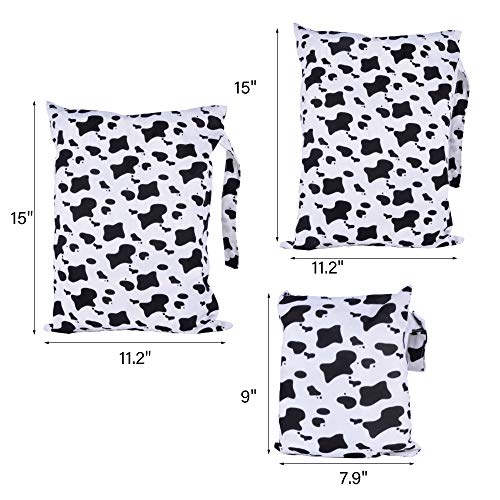 Wet Bags, 3pcs Baby Waterproof Wet and Dry Bags by Haneye, Two Zippered Pockets for Wet or Dry Clothes, Reusable Diaper Organizer, with A Free Small Changing Pad.