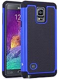 Note 4 Case, LK [Drop Protection] [Shock-Absorption] Hybrid Dual Layer Armor Defender Protective Case Cover for Samsung Galaxy Note 4 (Blue)