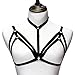 Jelinda Women Sexy Goth Halterneck Open Cup Frame Harness Bra