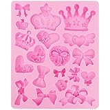 Funshowcase Assorted Bows Crown Heart Silicone Mold Cake Decorating for Sugarcraft, Fondant, Resin, Polymer Clay, Crafting Projects