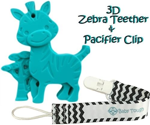 Exclusive Zebra Teether Includes Pacifier Clip Retainer