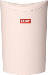 TATAY 6L Bathroom Bin with Swing Lid Beige 19x19x28 cm Spain Made view 3