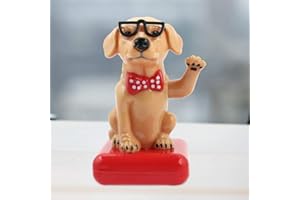 Solar bobbleheads for Windows + Waving Dog,Solar Powered Swing Waving Dog Solar Waving Dog Decoration for Car and Home,Car Ac