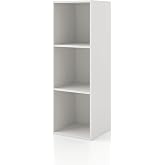 Homes: Inside + Out Apexa 3-Cube Storage Organizer Shelves, Stackable Wood Bookcase Fits Cubby Bins for Organization, Dorm Teen Room Decor &amp; Home Office, White