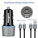 Meagoes Rapid PD Car Charger, Compatible for Google Pixel 3 XL/3/3a XL/3a/2 XL/2/XL/C, Moto Z3 Play/Z2 Force, Power Delivery & Quick Charge 3.0 Fast Car Adapter with 2 USB Type C Cords
