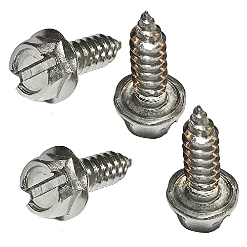 License Plate Screw Kit Set of 4 Stainless Steel Screws for Front and