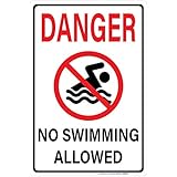Interstate SignWays Danger, No Swimming Allowed Sign, Includes Holes,Reflective 3M Quality, Laminated-Durable-Aluminum 10