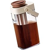 Xarfxco Cold Brew Coffee Maker, 1L/35oz Portable & Durable Iced Tea and Coffee Brewer, Leak-Proof & BPA-Free, Removable Mesh Filter For Easy Cleaning & Using, Dishwasher Safe, Space Saving.